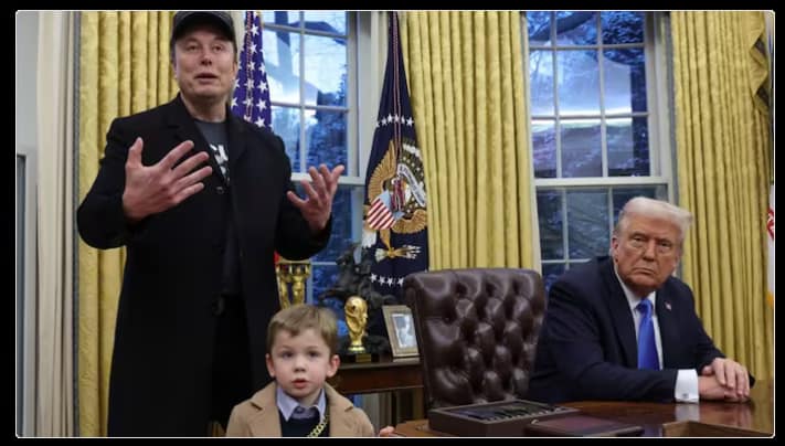 Elon musk with US President Trump